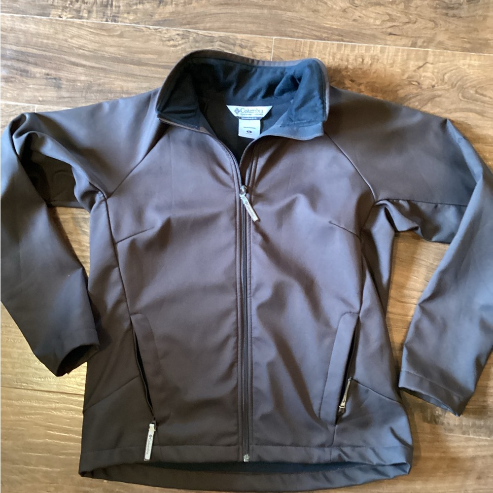 Columbia Jacket Women Large Brown Pocket Fleece Lined Outdoor Zip Up Coat